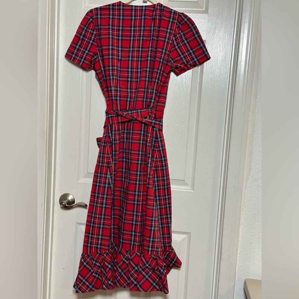 Draper James Red Plaid Midi Dress nwt - Picture 5 of 5